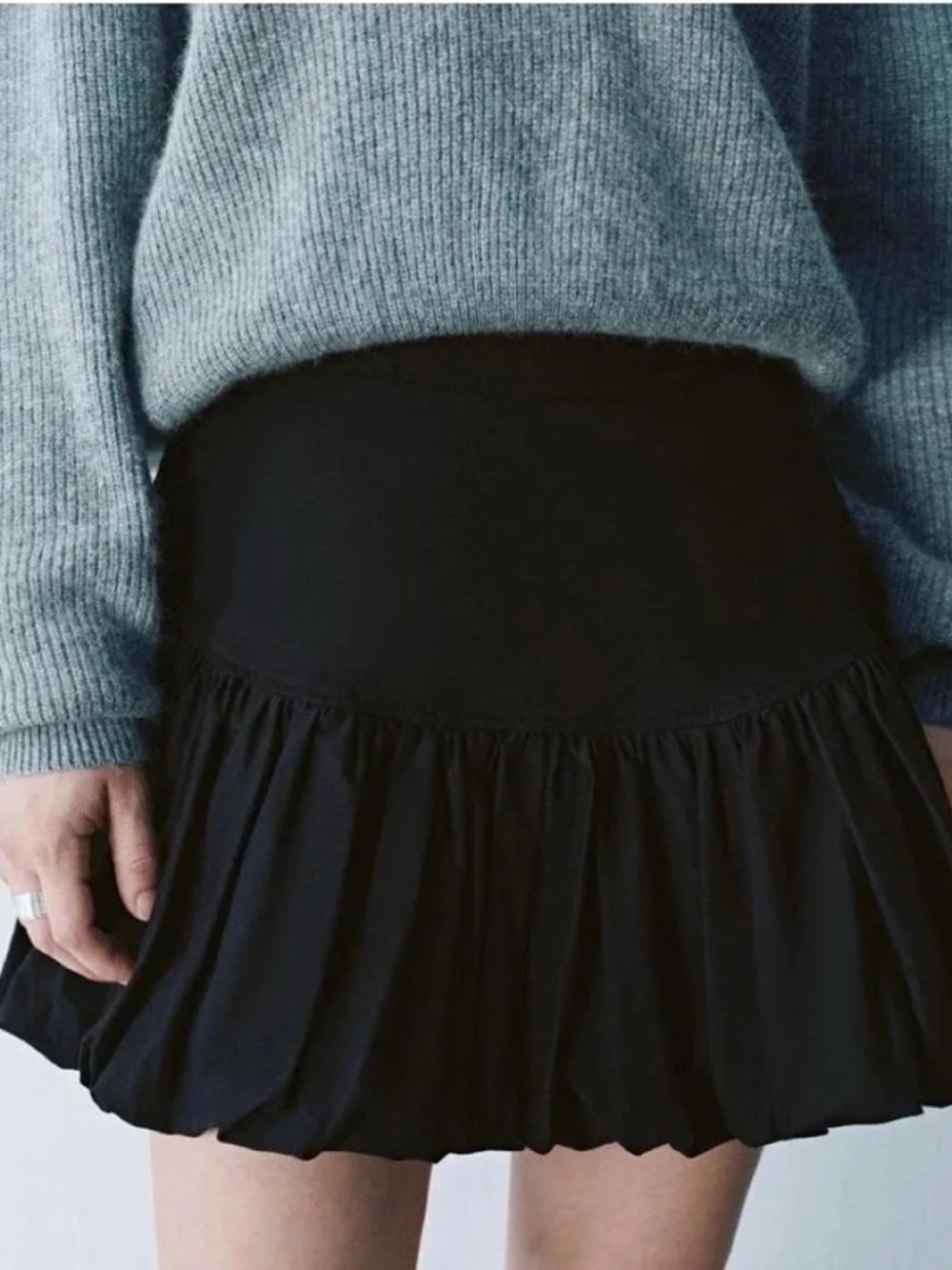 Urban Revivo Black Drop Waist Bubble Hem Mini Skirt XL US 10